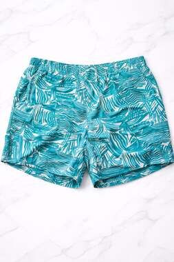 Columbia Men's PFG Backcast III 5" Water Shorts Teal White Abstract Wave Print S